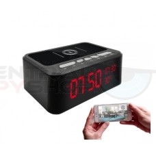 HD 1080P Wireless Charger and Bluetooth Speaker Security Wi-Fi Camera Clock