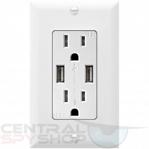 UHD 4k WiFi Functional Outlet Receptacle Dual USB Charging Station Spy Camera