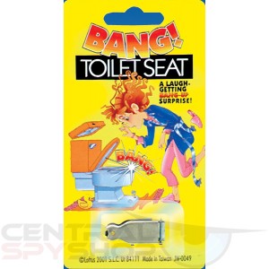 Joker Big Bang! Funny Popping Toilet Seat 1.25" Prank, Silver