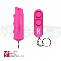 SABRE Safety Kit with Pepper Spray and Key Chain Personal Alarm, Pink