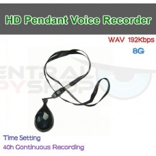 Pendant Necklace - Covert Audio Recorder w/ 40hr battery life