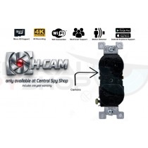 H-Cam Hidden Surveillance Camera Wall Outlet, Spy Security Camera Black w/ WIFI