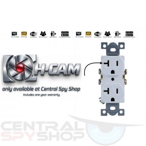 H-Cam T-Plug Style Hidden Surveillance Camera Wall Outlet, Spy Security Camera w/ WIFI