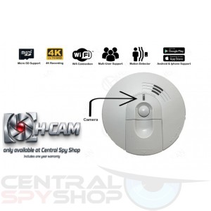 H-Cam FIrex Hidden Surveillance Camera smoke detector , Spy Security Camera w/ WIFI